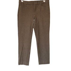 Banana Republic Size 6 Cotton Blend Mid-Rise Sloan Ankle Pant Brown Herringbone